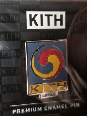 Kith Enamel Pin with Blue, Red & Yellow Korean Emblem